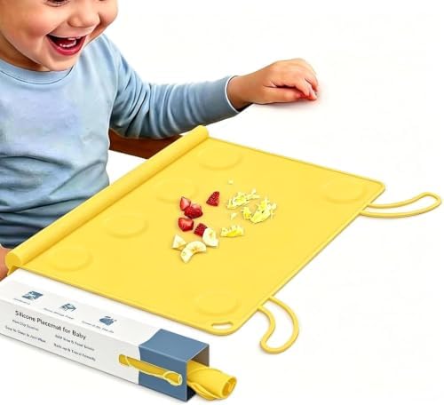 Silicone Placemat for Baby Self-Eating: Dishwasher Safe & Non-Slip for Dining by DZDOV