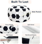 Lukeight Soccer Stuffed Animal Storage Bean Bag Chair Cover - Image 6