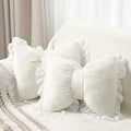 Yousoontic 2 Pcs Bow Throw Pillows 15.7x12.6 in, Waffle Weave Fabric by Yousoontic