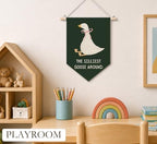 KDHTY Dark Green Goose Nursery Canvas Hanging Pennant Flag Banner, Funny the - Image 5