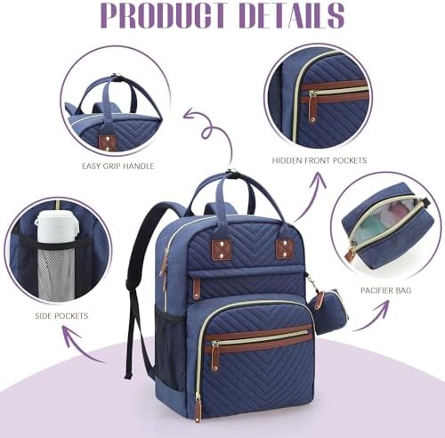 Tuwubi Diaper Bag Backpack, Baby Essentials Travel Tote Bag - Image 4