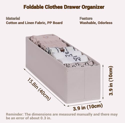 MURRI&MURRDI Mini Foldable Clothes Drawer Organizer 6 Pcs, Small Fabric Storage - Image 2