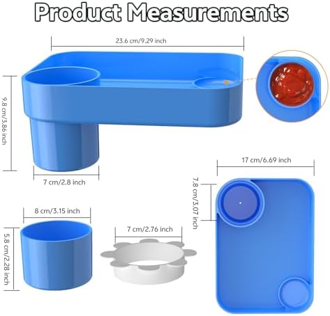 Car Seat Tray for Toddlers, Kids Travel Snack Tray for Road Trips Blue - Image 5