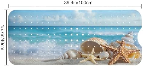 LNOND Summer Beach Bathtub Mat Non Slip, 40 X 16 Inch Tub Mat - Image 2