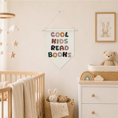 KYTWSFWS Boho Classroom Wall Art Pennant Flag, Reading Room Wall Decor - Image 3