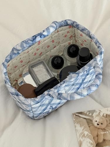 Small Storage Basket Organizer, Mini Fabric Floral Storage Baskets - Image 2