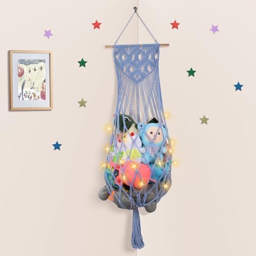 63 Inch Stuffed Animal Storage Hammock Corner, Stuffy Plushie Net by iHansee
