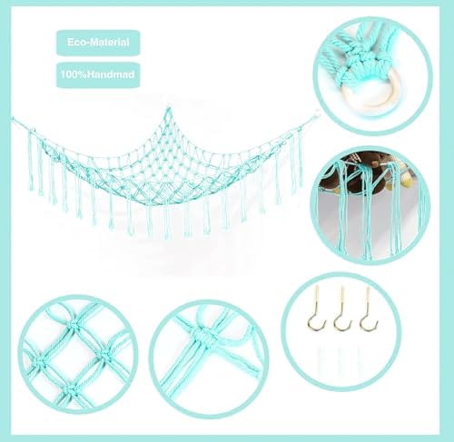 Stuffed Animal Hammock Corner, Hand-knitted Large Plushie Net Toy Hammock - Image 3