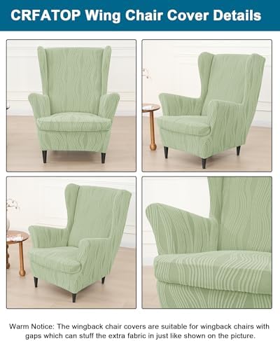 CRFATOP Wingback Chair Covers Wing Armchair Slipcovers - Image 2