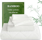 BEDSUM 4pc Toddler Cooling Bedding Set, Rayon Made from Bamboo by BEDSUM