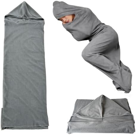 Hooded Hug Sleep Pod Adult Wearable Blanket, Light Washable Swaddle Sack Camp by Unknown