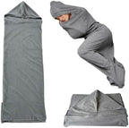 Hooded Hug Sleep Pod Adult Wearable Blanket, Light Washable Swaddle Sack Camp by Unknown