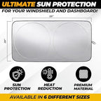 Autovir Car Windshield Sun Shade, 280T Reflective Front Visor Sun Blocker - Image 4