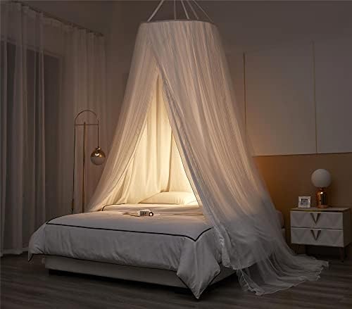 VETHIN Double Layer Princess Round Dome Canopy Bed Curtain - Image 5