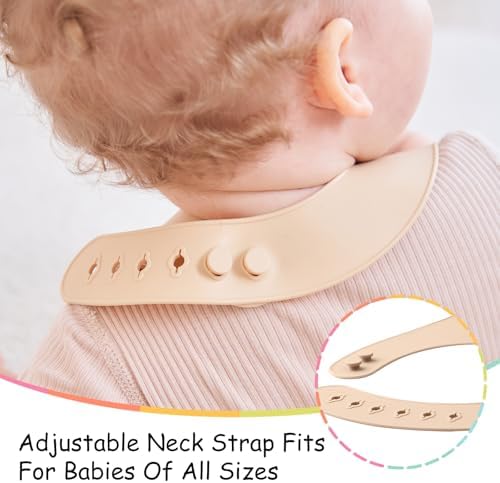 Mombella Silicone Bibs For Babies 6-12 Months, Waterproof Adjustable Baby Bibs - Image 4