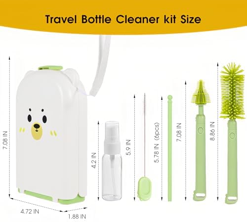 Travel Bottle Washing Kit with Storage Case, 7-in-1 Baby Travel Bottle Cleaner - Image 2