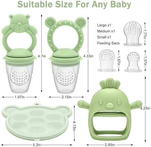 Baby Teething Toy with Fruit Food Feeder & Popsicle Freezer Molds Set - Image 5