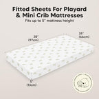 2-Pack Mini Crib Sheets Fitted, 38x26 Pack N Play Mattress Sheets - Image 3
