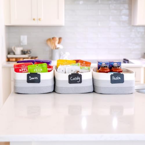 Woven Rope Baskets for Organizing, 3 Pack, 15.5 x 11 x 5.5" Storage Bins - Image 4