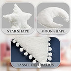 Jetec 2 Pieces Star Pillow Moon Shaped Pillow Creative Star Moon Plush Pillows - Image 6