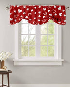 Red Valentine's Day Blackout Tie Up Valance Curtains - Image 4