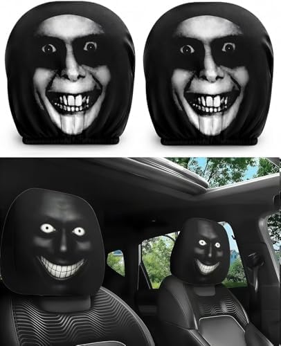 2PCS Ghost Face Headrest Covers, Scary Face Printing Auto Seat Universal by Unknown