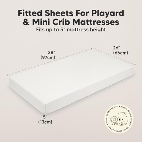 2pk Mini Crib Sheets Fitted 38x26 Pack N Play Mattress Sheet - Image 3
