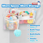 UNEEDE Bath Toy Storage 3 Compartment Corner Bath Toy Storage Organizer - Image 3
