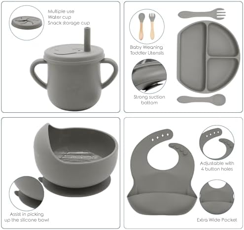 100% Silicone baby feeding set, BPA free Baby dishes set - Image 3