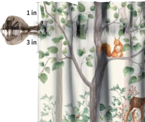 Forest Animal Valance Curtain for Kids Cartoon Nature Green Forest Cute Fox Owl - Image 6