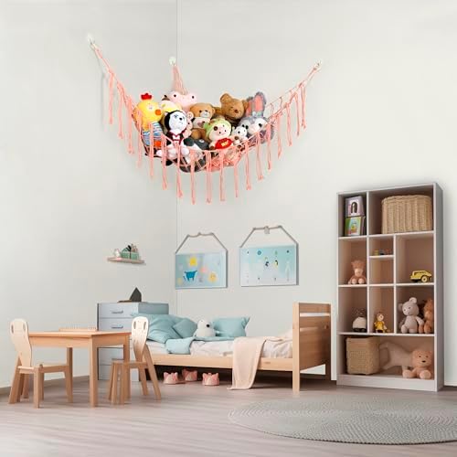 Stuffed Animal Hammock Corner, Hand-knitted Large Plushie Net Toy Hammock - Image 5