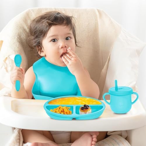 100% Silicone baby feeding set, BPA free Baby dishes set - Image 2