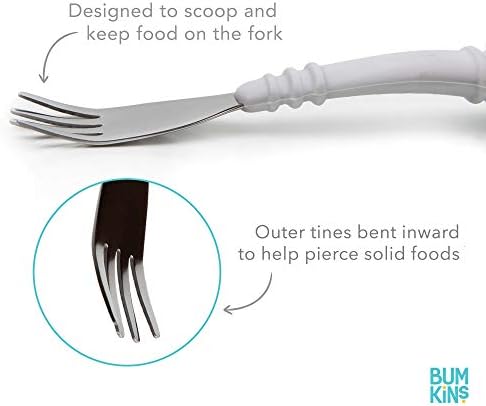 Bumkins Toddler Utensils, Kids Size Fork and Spoon Set, Silicone and - Image 3