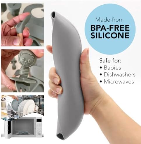 Silicone Baby Feeding Set Moon Gray Infant Tableware Collection - Image 4