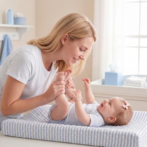 Smoothnovelty 3 Pcs Stripe Baby Changing Pad Covers, Changing Table Cover - Image 6