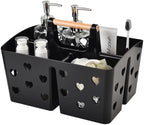 Black Portable Shower Caddy, Plastic Basket Organizer by NINU