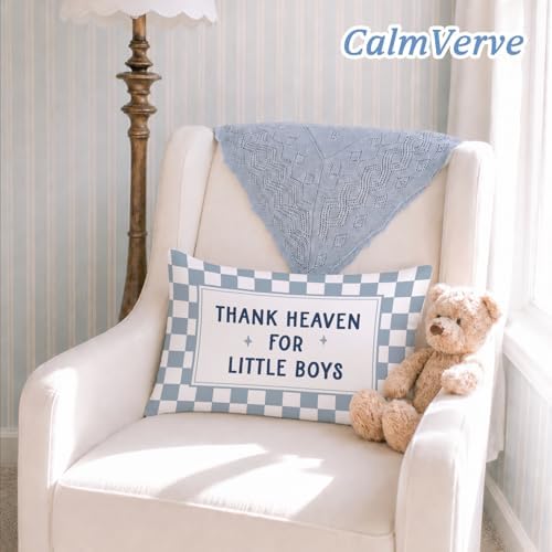 Thank Heaven for Little Boys Pillow Cover 12x20 - Image 2