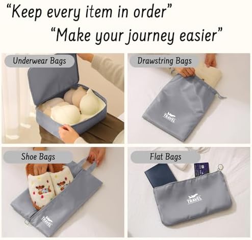 8 Set Packing Cubes for Travel Luggage Organizer Bags for Family, Mesh Packing - Image 5