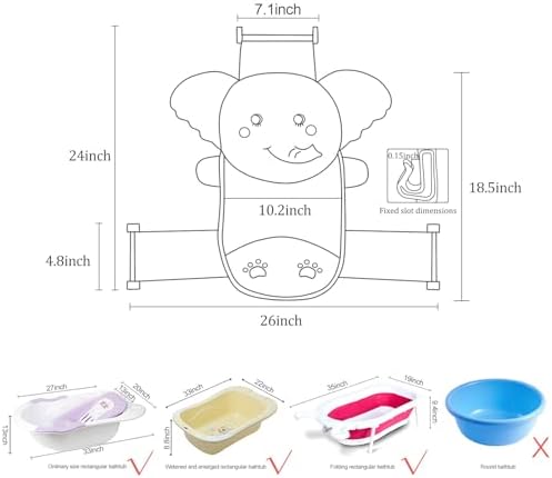 AIR&TREE Baby Bath Seat Support Net, Quick Drying, Adjustable, Comfortable - Image 3