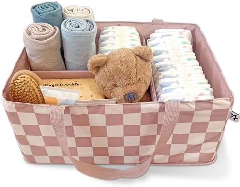 Tiny Twinkle Diaper Caddy Organizer | Foldable Baby Storage Basket by TinyTwinkle