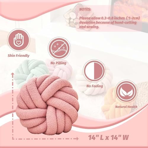 Uvvyui Knot Pillows, 14 Inch Decorative Throw Pillows Round Pillows Cushion - Image 2