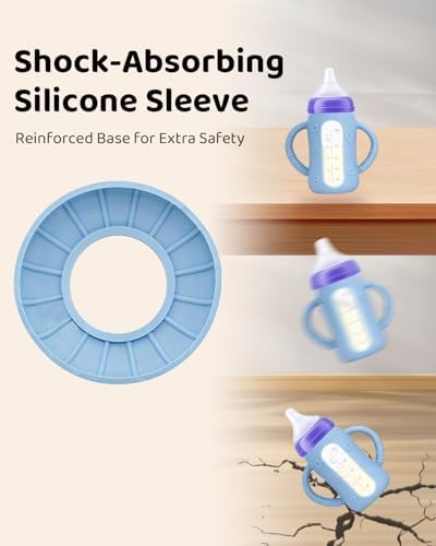 4 Pack Silicone Bottle Sleeves for Lansinoh Glass Baby Bottles, 5 oz, Anti-Slip - Image 3