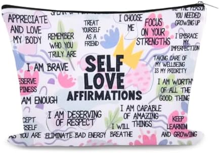 Positive Affirmations Makeup Cosmetic Bag by Sudaporn