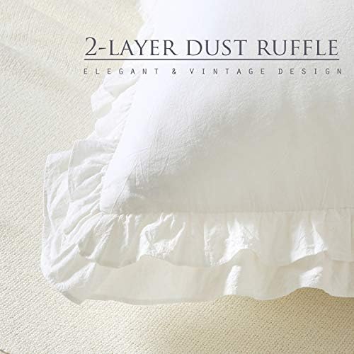 2 Pack Off White Ruffled Euro Shams Pillow Covers 26"x26" - Image 6