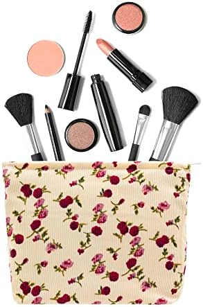 PAZIMIIK Makeup Bag Large Zipper Corduroy Make Up Pouch - Image 3