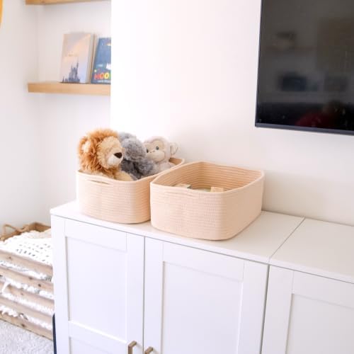 Woven Rope Baskets for Organizing, 3 Pack, 15.5 x 11 x 5.5" Storage Bins - Image 3