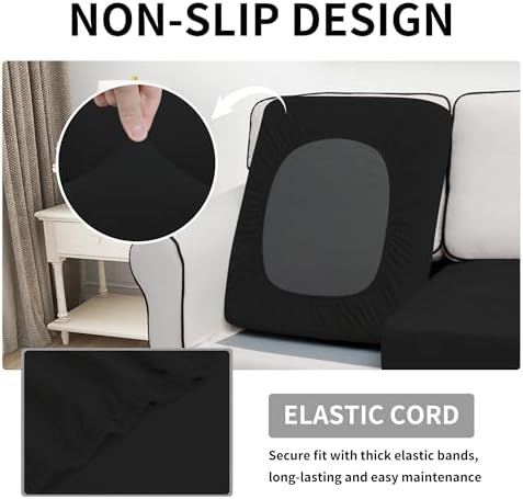 Easy-Going Waterproof Cushion Covers Set, Quilted Stretch 2-Piece Sofa Seat - Image 3