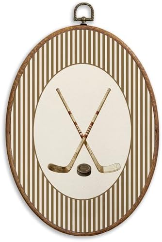 SONMYSULIL Vintage Hockey Sports Nursery Wall Art Decor, Sports Oval Wall by Unknown