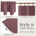 NICETOWN Dry Rose Blackout Valance Curtain - Image 3