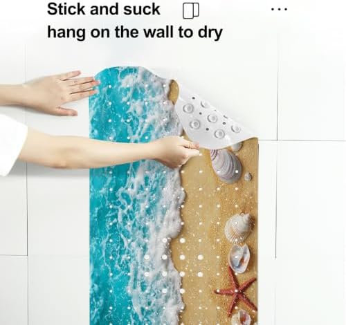LNOND Summer Beach Bathtub Mat Non Slip, 40 X 16 Inch Tub Mat - Image 5